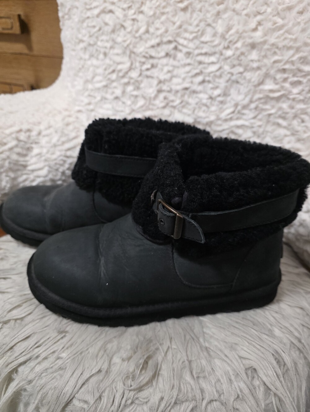 UGG Black Jocelin Shearling Cuff Ankle Boots
